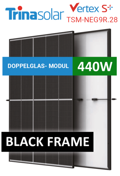 440w Trina Vertex S+ DOPPELGLAS N-Typ i-TOPCon MODUL | Solar Panel | TSM-NEG9R.28 Black Frame Doppelglas Modul Solarmodul