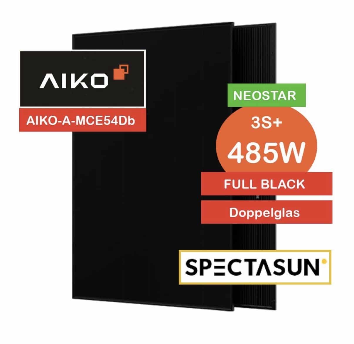 AIKO 485W Doppelglas Full Black A485-MCE54Db Neostar 3S+ - Solarmodul