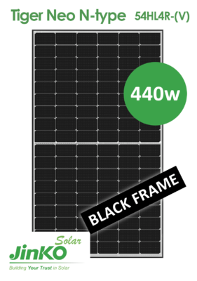 440w Tiger Neo N-type Jinko Solar | PALETTENWARE: 36 STÜCK = 1 PALETTE | Solar Panel | 54HL4R-(V) Black Frame